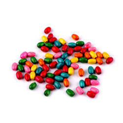 Mărgele din lemn ovale, 5x8 mm - Mix (100 Grame)