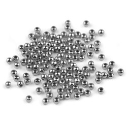 Mărgele plastic glance metalic, ø4 mm - Platinum (10 Grame)