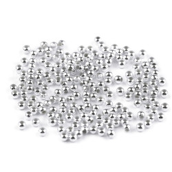 Mărgele plastic glance metalic, ø4 mm - Argintiu deschis (10 Grame)
