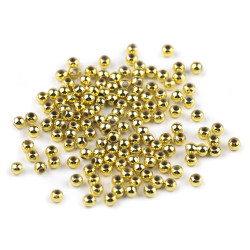 Mărgele plastic glance metalic, ø4 mm - Auriu deschis (10 Grame)