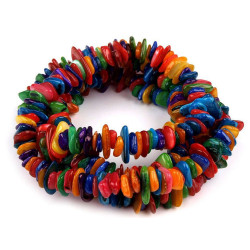 Mărgele chipsuri sidef colorat, șirag 80-85 cm - Multicolor (1 Șir)