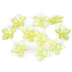 Mărgele floare, ø25 mm - Galben deschis (100 Bucăți)