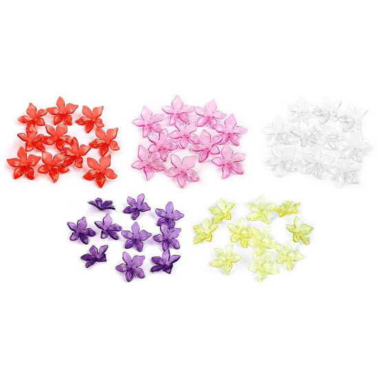 Mărgele floare, ø25 mm - Transparent (800 Bucăți)