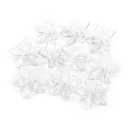 Mărgele floare, ø25 mm - Transparent (100 Bucăți)
