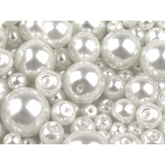 Perle sticlă lucioase, mix mărimi, ø4-12 mm - Mov deschis (50 Grame) Perle sticlă lucioase, mix mărimi, ø4-12 mm - Mov deschis (50 Grame)