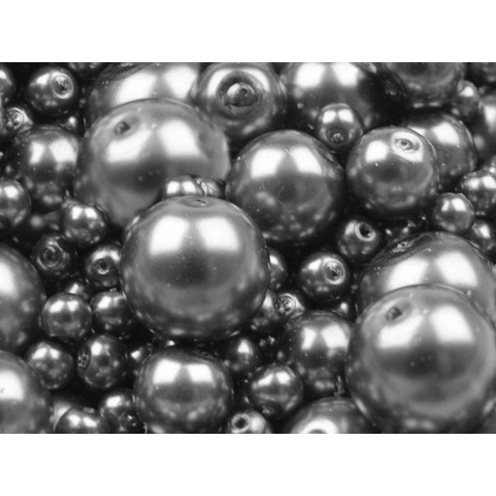 Perle sticlă lucioase, mix mărimi, ø4-12 mm - Mov deschis (50 Grame) Perle sticlă lucioase, mix mărimi, ø4-12 mm - Mov deschis (50 Grame)