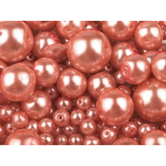 Perle sticlă lucioase, mix mărimi, ø4-12 mm - Mov deschis (50 Grame) Perle sticlă lucioase, mix mărimi, ø4-12 mm - Mov deschis (50 Grame)
