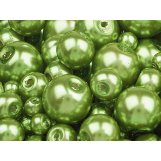 Perle sticlă lucioase, mix mărimi, ø4-12 mm - Mov deschis (50 Grame) Perle sticlă lucioase, mix mărimi, ø4-12 mm - Mov deschis (50 Grame)