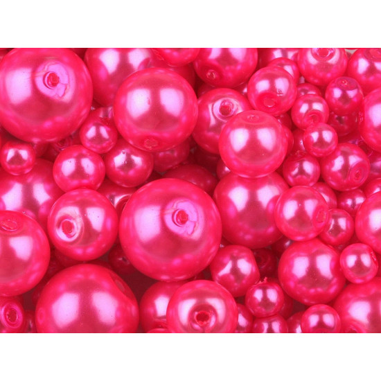 Perle sticlă lucioase, mix mărimi, ø4-12 mm - Mov deschis (50 Grame) Perle sticlă lucioase, mix mărimi, ø4-12 mm - Mov deschis (50 Grame)