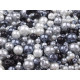 Perle sticlă lucioase, mix mărimi și culori, ø4-12 mm - Mix (500 Grame)