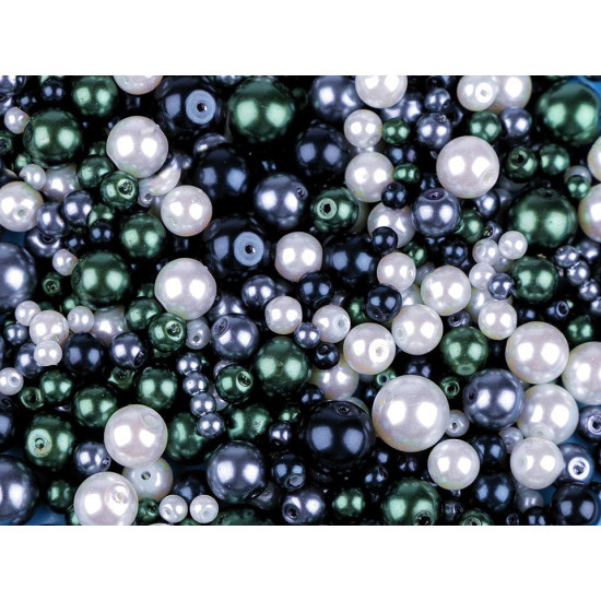 Perle sticlă lucioase, mix mărimi și culori, ø4-12 mm - Mix (500 Grame)