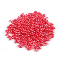 Mărgele sidefate bob de orez, 3x6 mm - Roșu deschis (10 Grame)