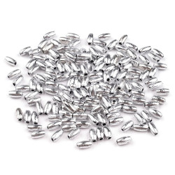 Mărgele sidefate bob de orez, 3x6 mm - Argintiu (10 Grame)