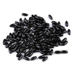 Mărgele sidefate bob de orez, 3x6 mm - Negru (10 Grame)