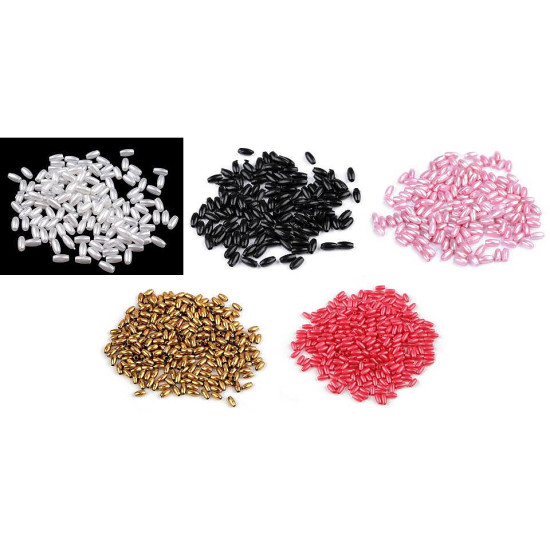 Mărgele sidefate bob de orez, 3x6 mm - Auriu (250 Grame) Mărgele sidefate bob de orez, 3x6 mm - Auriu (250 Grame)