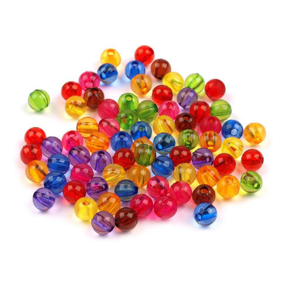 Mărgele rotunde transparent, ø6 mm - Roșu (500 Grame) Mărgele rotunde transparent, ø6 mm - Roșu (500 Grame)