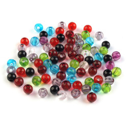 Mărgele rotunde transparent, ø6 mm - Multicolor (20 Grame)