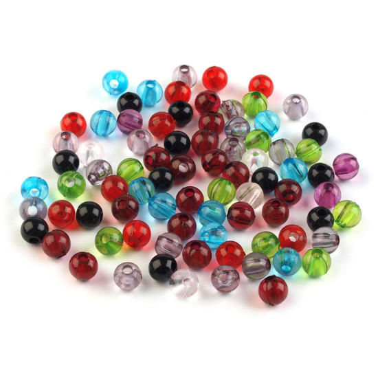 Mărgele rotunde transparent, ø6 mm - Roșu (500 Grame) Mărgele rotunde transparent, ø6 mm - Roșu (500 Grame)