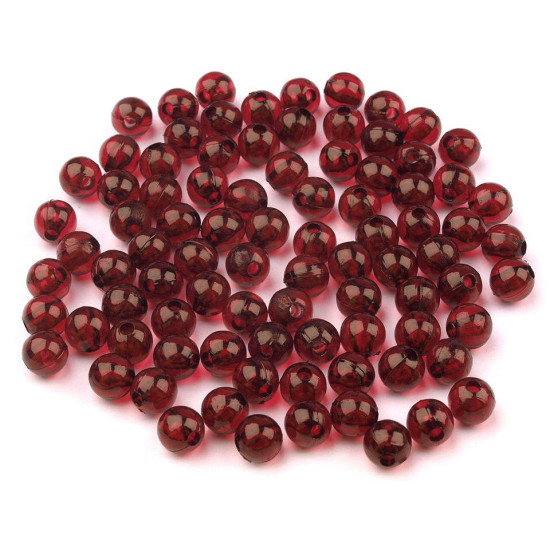 Mărgele rotunde transparent, ø6 mm - Roșu (500 Grame) Mărgele rotunde transparent, ø6 mm - Roșu (500 Grame)