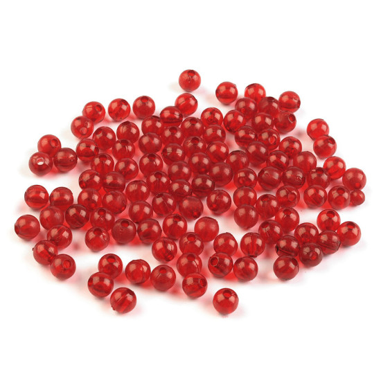 Mărgele rotunde transparent, ø6 mm - Roșu (500 Grame) Mărgele rotunde transparent, ø6 mm - Roșu (500 Grame)