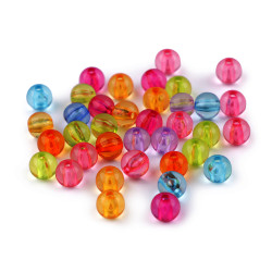Mărgele rotunde transparent, ø8 mm - Multicolor (100 Grame)