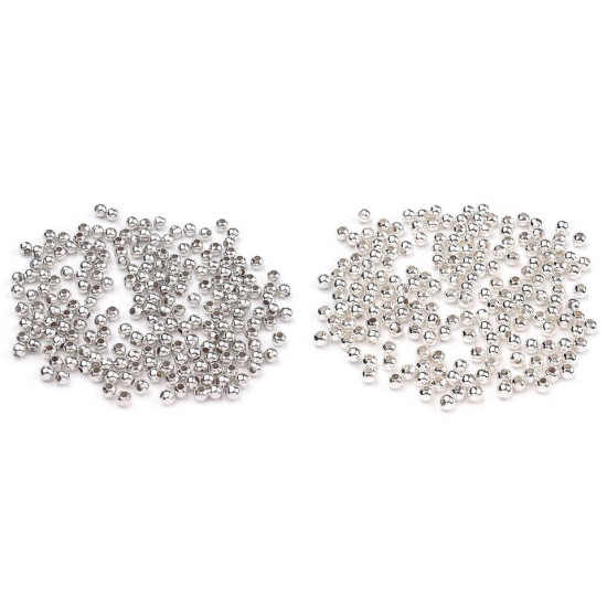 Mărgele metalice, ø3 mm - Argintiu deschis (500 Grame) Mărgele metalice, ø3 mm - Argintiu deschis (500 Grame)