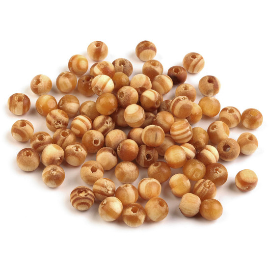 Mărgele din lemn strip, ø8 mm - Pin (10 Grame) Mărgele din lemn strip, ø8 mm - Pin (10 Grame)