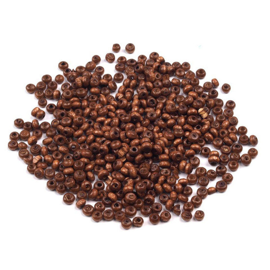 Mărgele din lemn donut, 2x3 mm - Natur (100 Grame) Mărgele din lemn donut, 2x3 mm - Natur (100 Grame)
