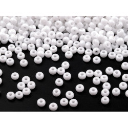 Mărgele nisip preciosa, 11/0 - 2mm - Alb (20 Grame)