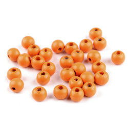Mărgele din lemn, ø10 mm - Orange-yellow (100 Grame)
