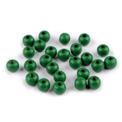 Mărgele din lemn, ø10 mm - Verde (100 Grame)
