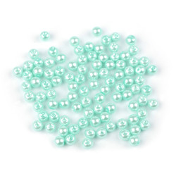 Perle sticlă lucioase, ø6 mm - Verde mentă (1000 Grame)