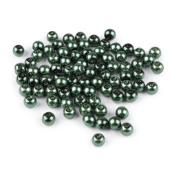 Perle sticlă lucioase, ø6 mm - Verde închis (1000 Grame)