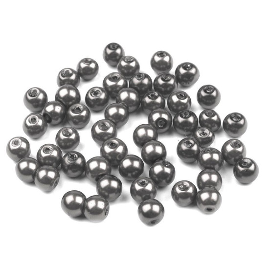 Perle sticlă lucioase, ø6 mm - Alb (1000 Grame)