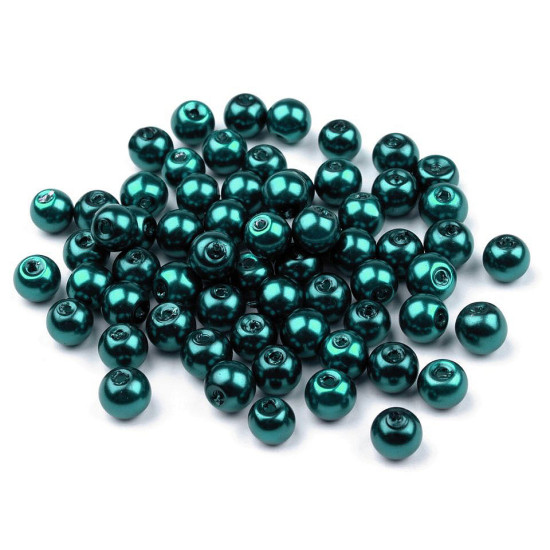 Perle sticlă lucioase, ø6 mm - Alb (1000 Grame)