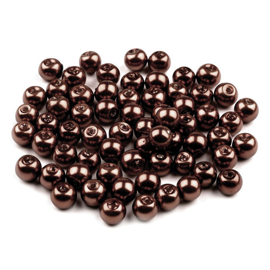 Perle sticlă lucioase, ø6 mm - Alb (1000 Grame)