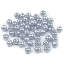 Perle sticlă lucioase, ø6 mm - Argintiu (1000 Grame)