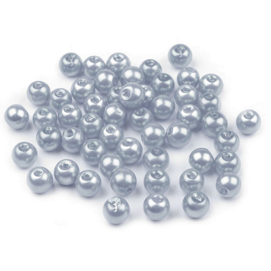 Perle sticlă lucioase, ø6 mm - Alb (1000 Grame)