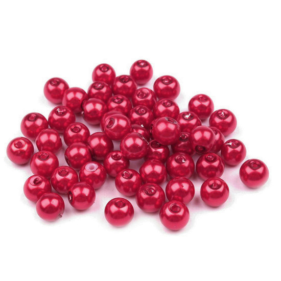 Perle sticlă lucioase, ø6 mm - Alb (1000 Grame)