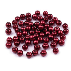Perle sticlă lucioase, ø6 mm - Bordo (1000 Grame)
