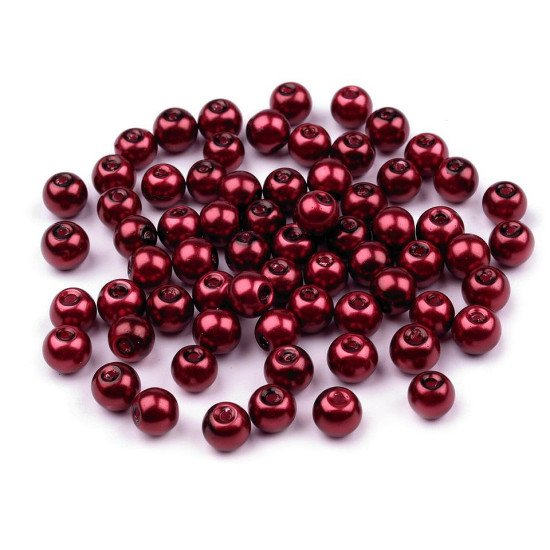 Perle sticlă lucioase, ø6 mm - Alb (1000 Grame)