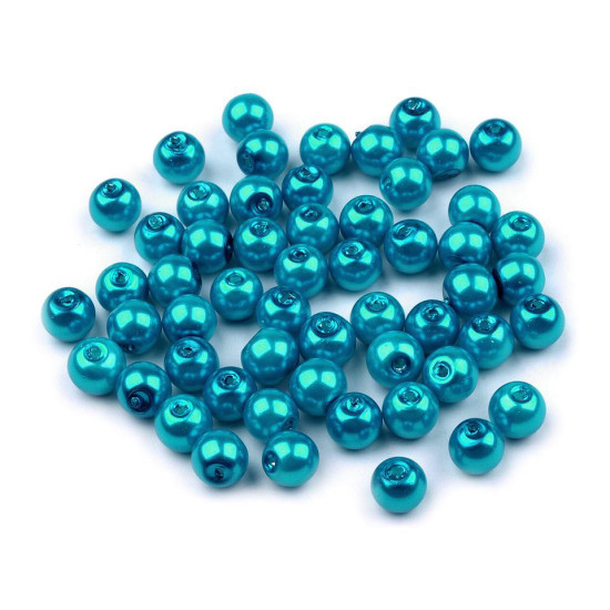 Perle sticlă lucioase, ø6 mm - Alb (1000 Grame)