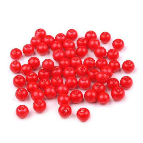 Perle sticlă lucioase, ø6 mm - Alb (1000 Grame)