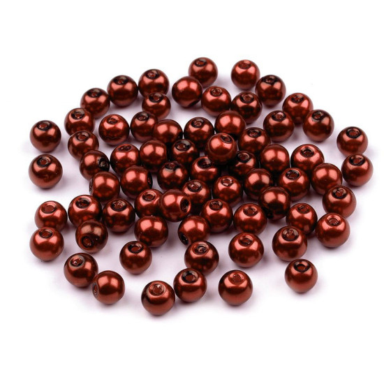 Perle sticlă lucioase, ø6 mm - Alb (1000 Grame)