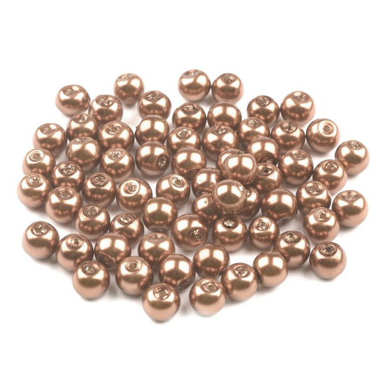 Perle sticlă lucioase, ø6 mm - Alb (1000 Grame)