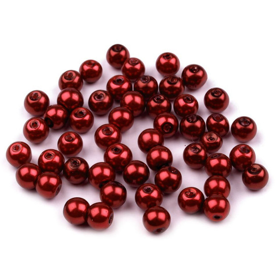 Perle sticlă lucioase, ø6 mm - Alb (1000 Grame)
