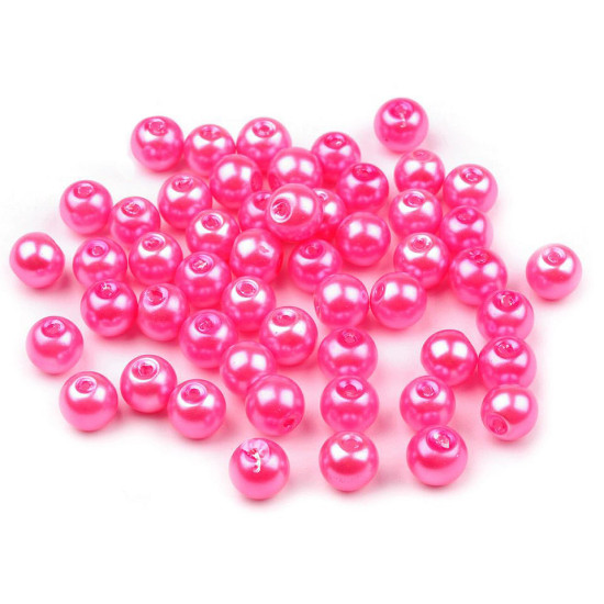Perle sticlă lucioase, ø6 mm - Alb (1000 Grame)