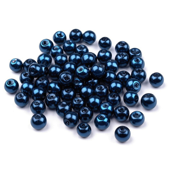 Perle sticlă lucioase, ø6 mm - Alb (1000 Grame)