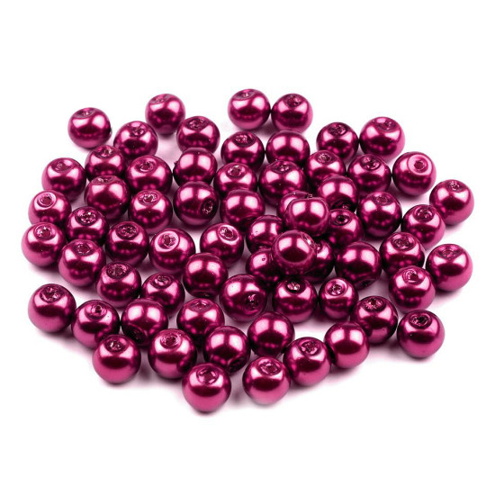 Perle sticlă lucioase, ø6 mm - Alb (1000 Grame)