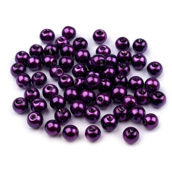 Perle sticlă lucioase, ø6 mm - Alb (1000 Grame)